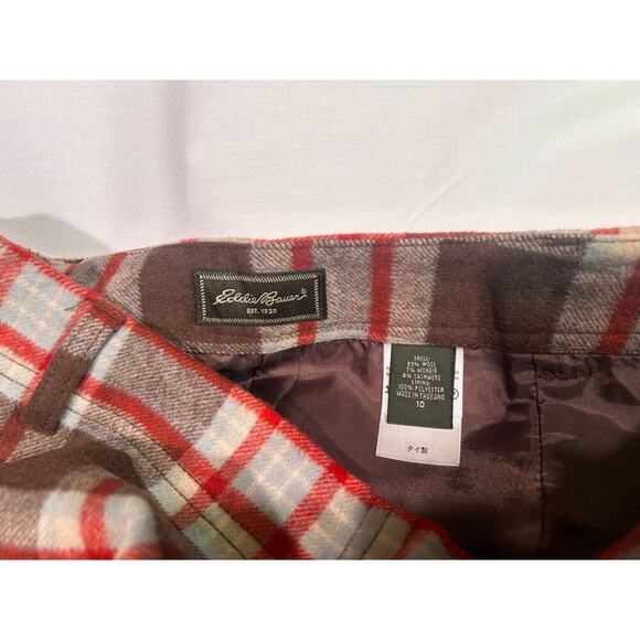 Eddie Bauer Skirt Size 10 Wool Mohair Cashmere Blend Plaid Pencil Knee Length - Picture 3 of 9